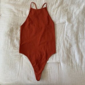 Burnt Orange High Neck Bodysuit